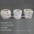 Hollow series columnar white porcelain candle holder